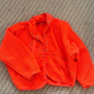 Free people hit the slopes fleece jacket in red